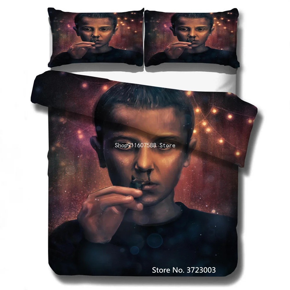 

3D Stranger Things Bedding Set Cartoon Duvet Covers Pillowcases Fashion Movies Comforter Bedding Set Kids Bed Linen(NO sheet)