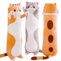 skin friendly sofa bed cat bolster pillow cylinder cuddler cute cat pillow plush doll figurine toy decorative couch pillows