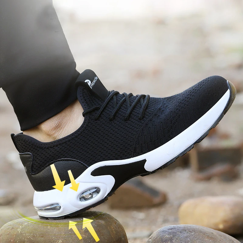 

Male Work Safety Boots Steel Toe Work Shoes Safety Shoes Men Anti-puncture Work Boots Men Breathable Men's Boots Safety Sneakers