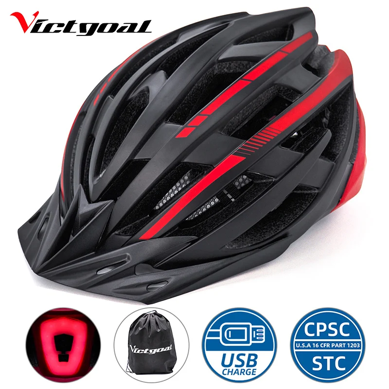 VICTGOAL велосипедный шлем Мужской светильник USB Перезаряжаемый MTB велосипедные