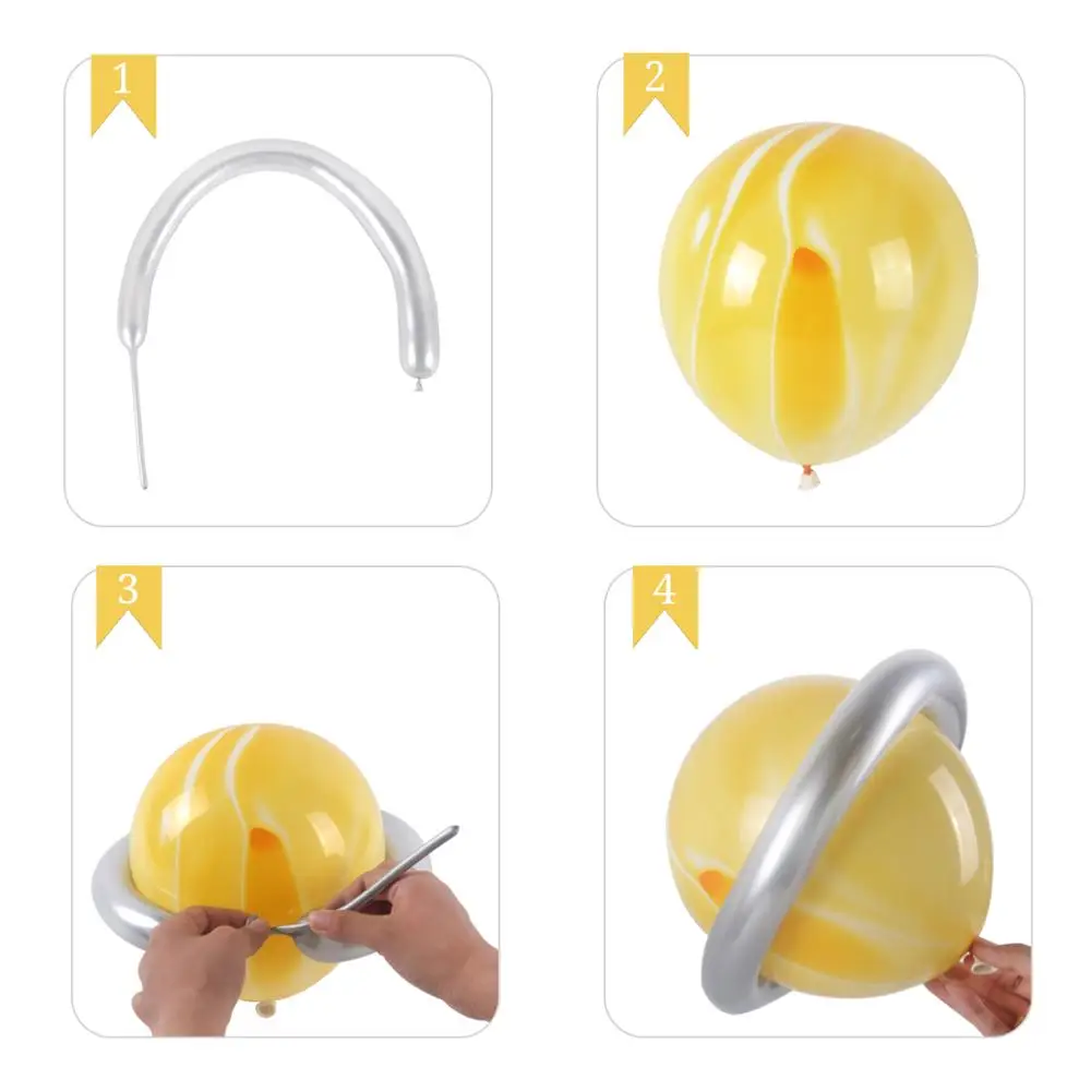 

Huiran Star Moon Astronaut Rocket Space Foil Birthday Party Balloons Latex Planet Ballon Happy Birthday Party Supplies Baloons