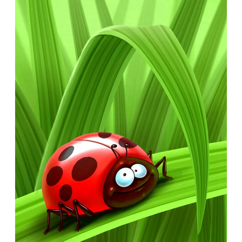 5D DIY Алмазная вышивка зеленый лист Жук Картина Вышивка крестом квадратное сверло