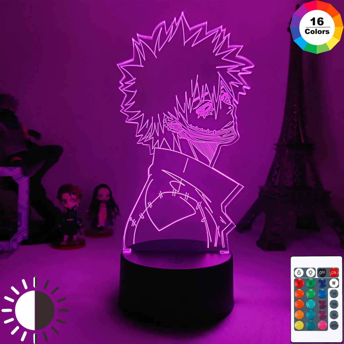 

crylic 3d USB Lamp Anime My Hero Academia Dabi Led Light for Bedroom Decor Cool Manga Gift for Him Rgb Colorful Night Light Dabi