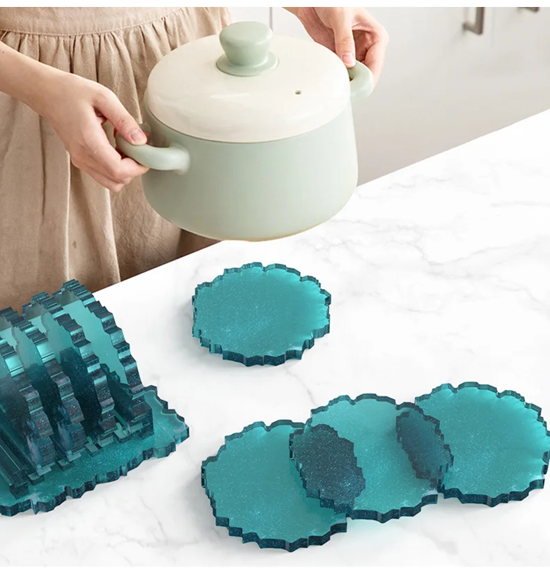 Силиконовая подставка с кристаллами необычная волна под горку литье форма