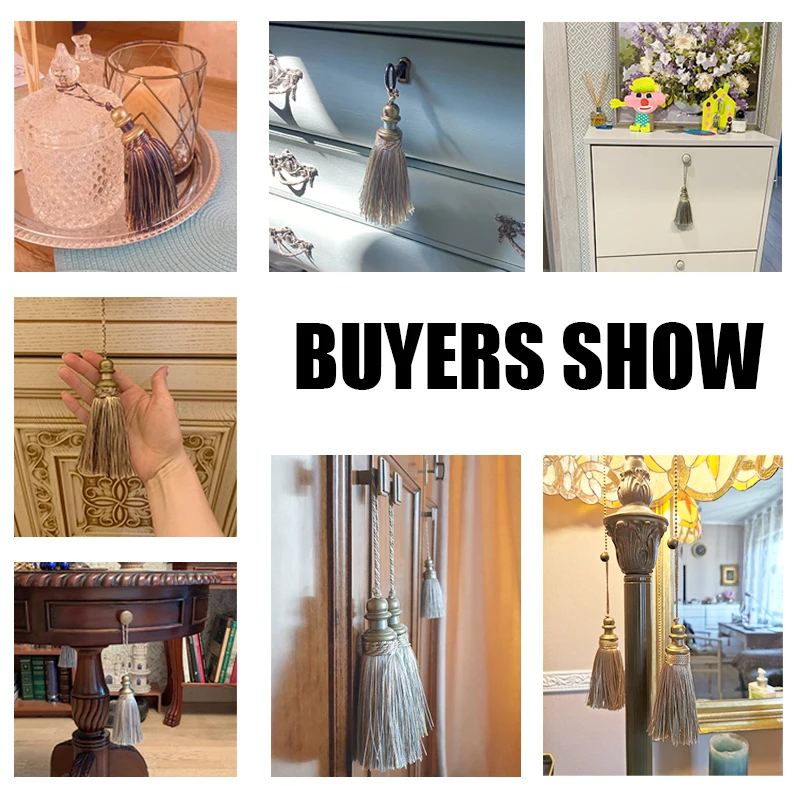 1 шт. золотые кисточки ремесла Отделка висячий шнур шелковая бахрома занавеска