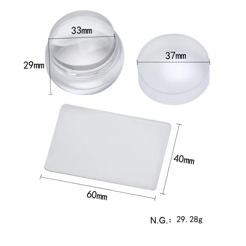 Новое поступление прозрачный желе DIY дизайн ногтей штамповка штамп с крышкой