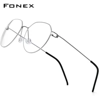 fonex screwless eyewear prescription glasses frame men polygon myopia optical denmark korean eyeglasses frame women 98635