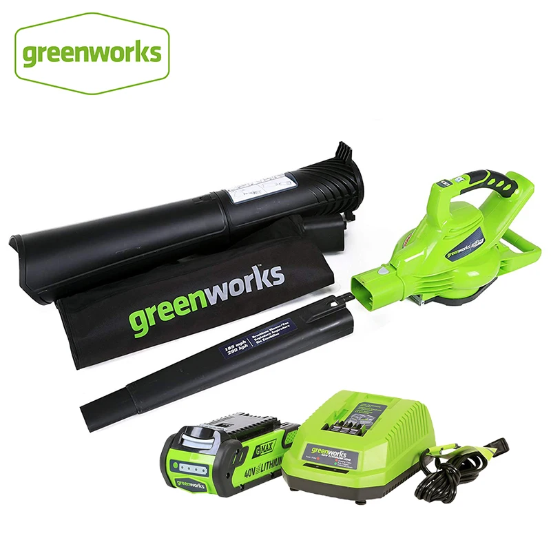 GreenWorks открытый сад DigiPro G-MAX 40 в Беспроводная переменная Speed185MPH воздуходувка Vaccumm с 4ah зарядное устройство