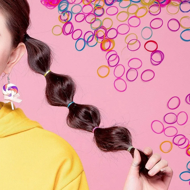 Резинки для волос Разноцветные Одноразовые эластичные 500 шт.|Резинки| |