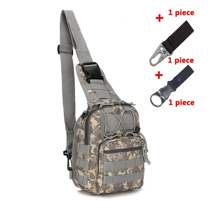 bag with hooks Тактическая сумка на плечо, уличная камуфляжная армейская Военная слинг-рюкзак, рюкзаки для спорта, кемпинга, охоты, путешествий, нагрудная сумка - Цвет: bag with hooks