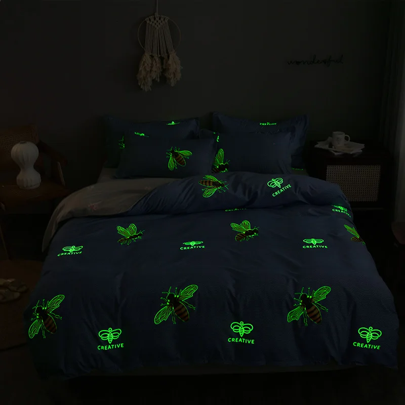 Пододеяльник наволочка 3 шт. светящийся в темноте пододеяльник 220x240 покрывало для