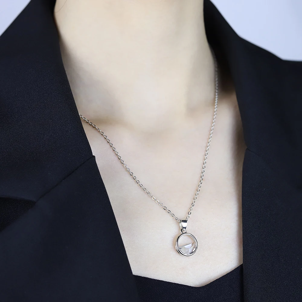 

Fashion Stainless Steel Pendant Choker Necklace A Wang Qingquan Simple Wild Woman Small Fresh Clavicle Necklace Anniversary Gift
