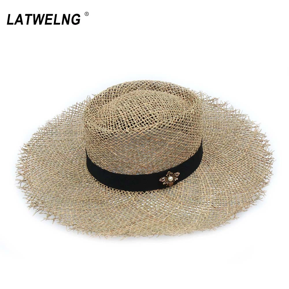 

New Original Design Bee Beach Hats For Women Hollow Breathable Straw Sun Hat Female Summer Visor Caps Wholesale Dropshipping