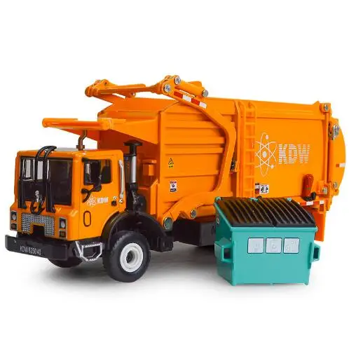 Сплав литье под давлением баррелед мусоровоз 1:24 отходов материал транспортер