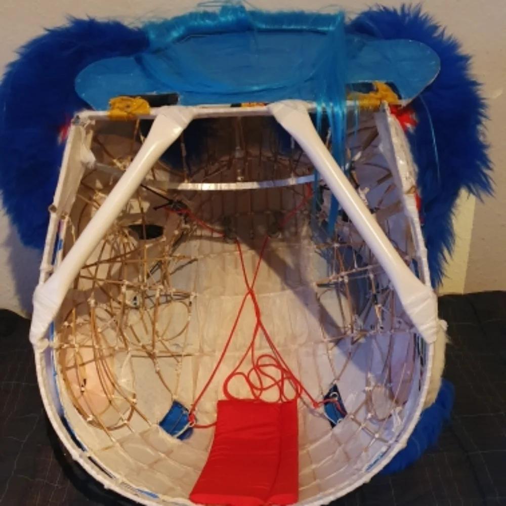 Танцевальный Костюм-талисман с голубым львом ручной работы искусство китайского