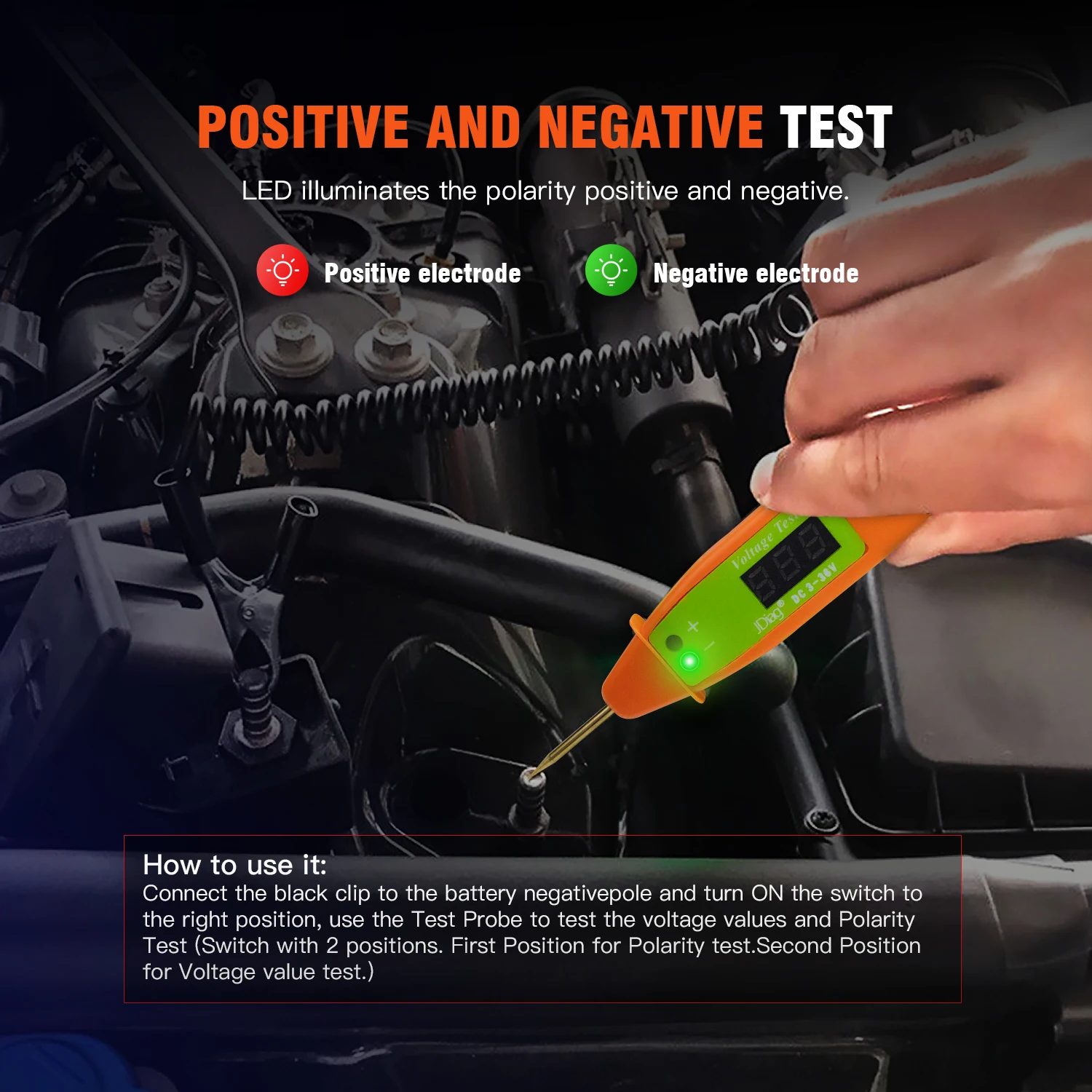 Цифровой тестер напряжения VT001 2 в 1 светодиодный измерительный прибор с