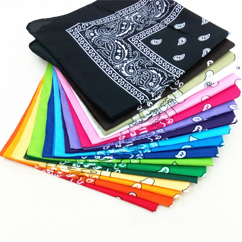 

12pcs Polyester Cotton Cashew Flower Hip-hop Bandanas For Women Pocket Square Head Neck Scarf Wristband Handkerchief Men