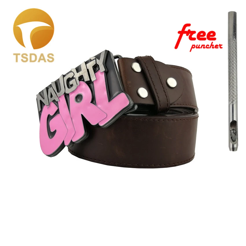 Озорная девочка металлическая пряжка для ремня с оловянной отделкой и розовой