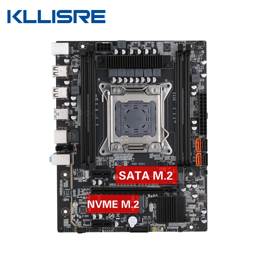Материнская плата Kllisre X99 LGA 2011 3 с разъемом M.2 поддержка памяти DDR4 SATA3.0