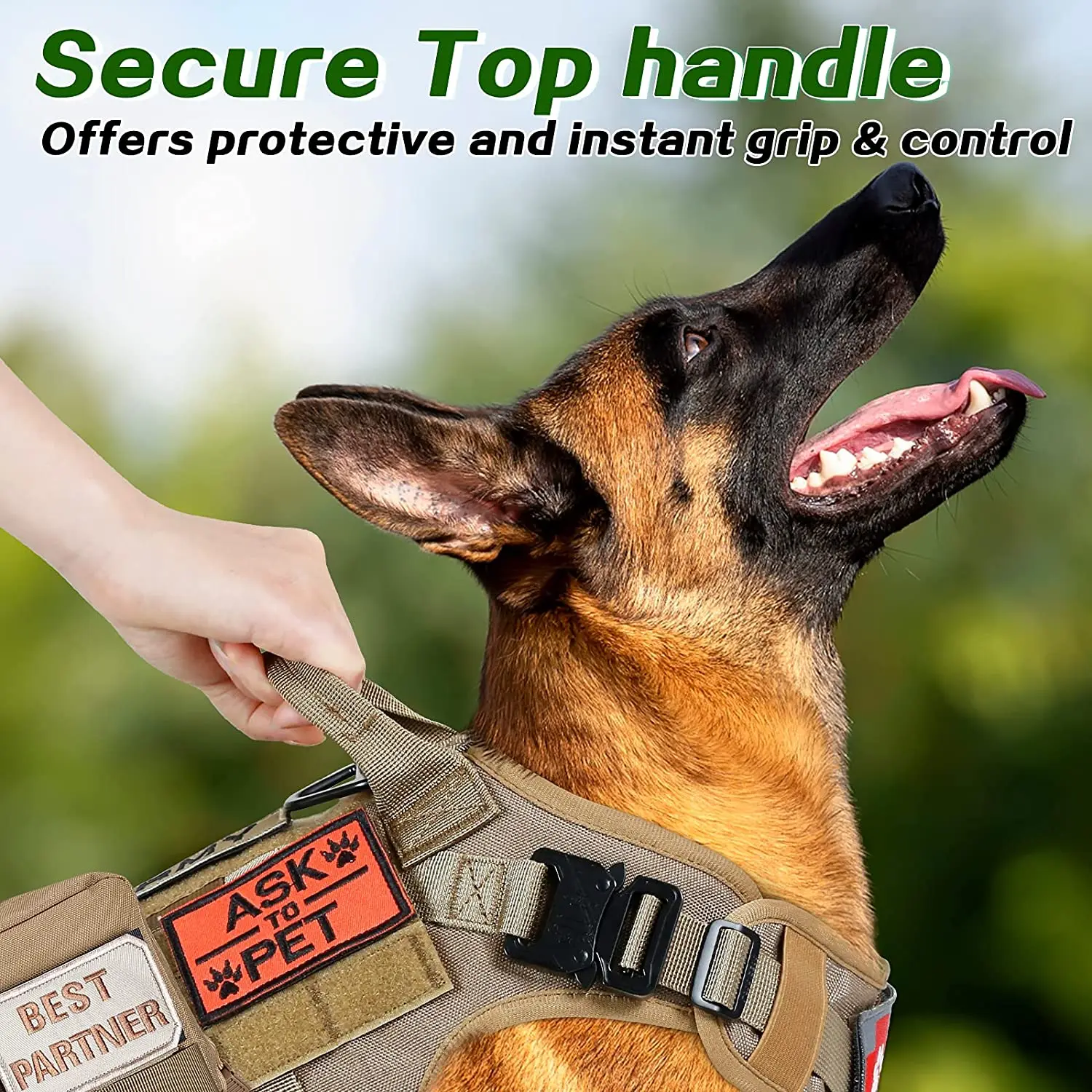 

Bungee Dog Leash Set Molle Vest for Service & Training Military s Adjustable Hunting Tactical