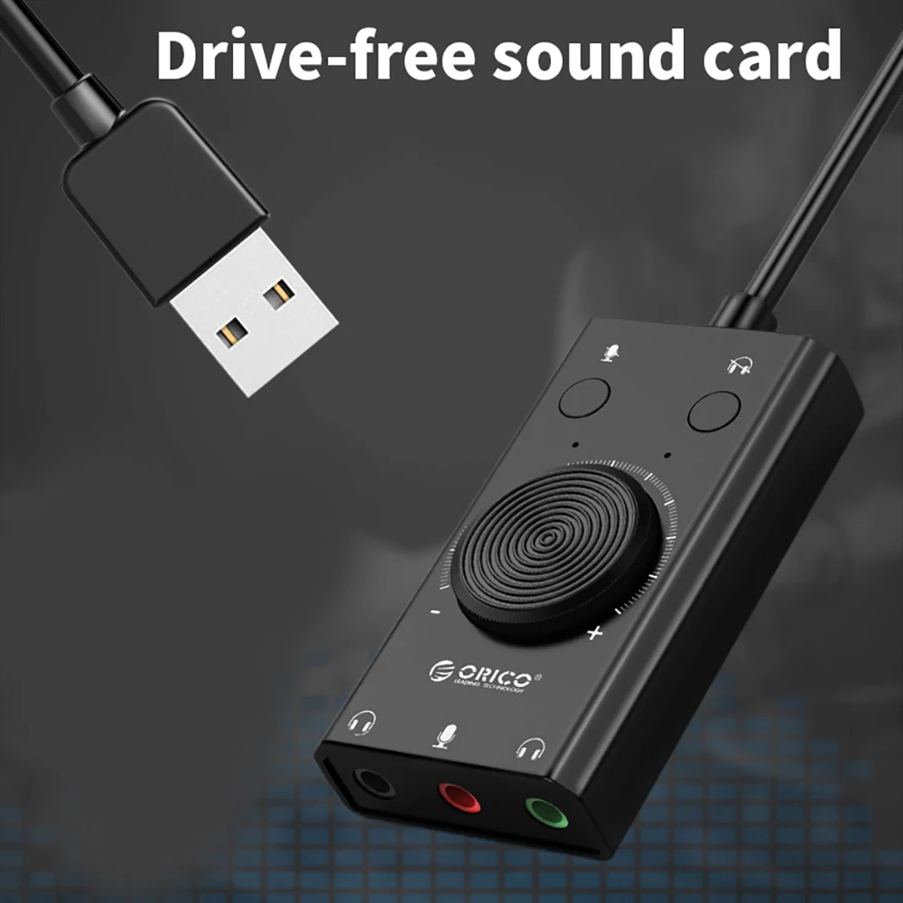 Внешняя звуковая карта USB стереомикрофон динамик наушники аудиоразъем 3 5 мм