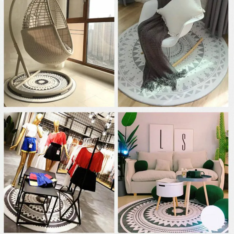 100 см круглый нескользящий напольный коврик для двери спальни ковер домашний