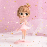 13cm pink anime card captor sakura doll model cake ornaments toys collection gift