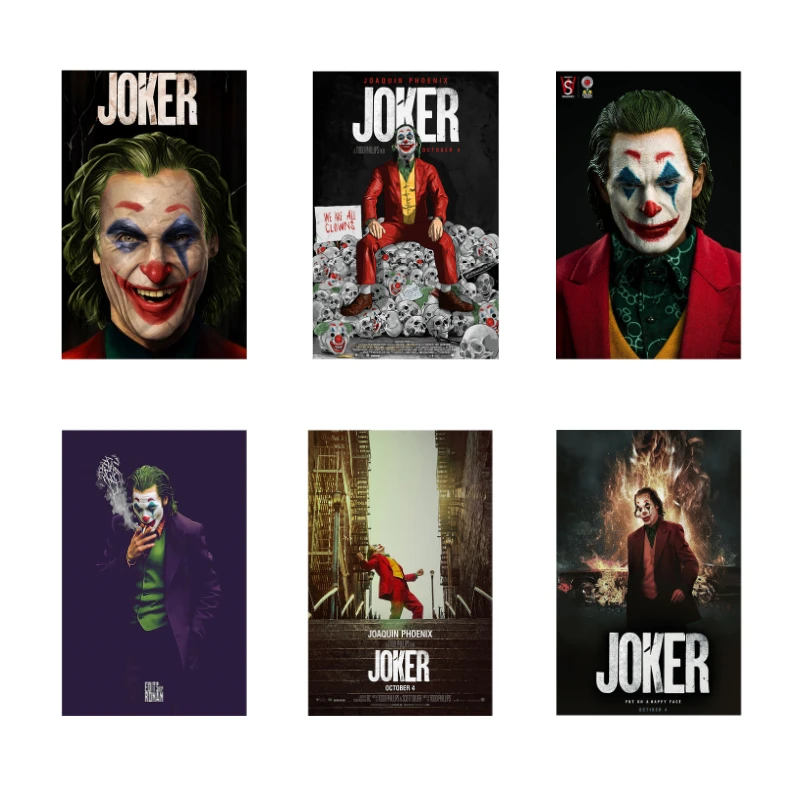 

Super Star Smoking Joker Movie Poster Canvas Painting Printmaking Mural Picture Comic Decorative Print Home Bedroom Happy Clown