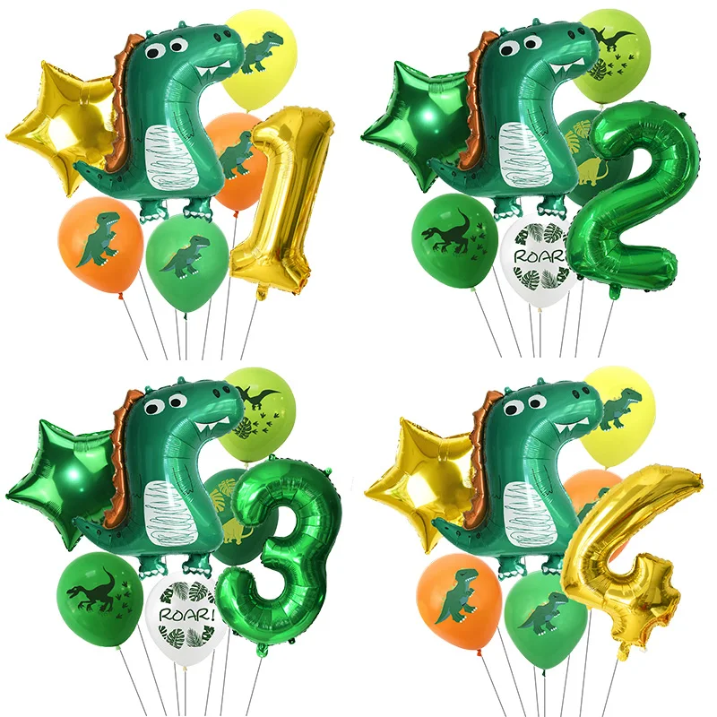 

Dinosaur Theme Birthday Party Balloons Green Dinosaur Globos Foil Latex Confetti Balloon Boy Birthday Baby Shower Deco Supplies