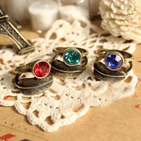 Винтажные кольца на палец в стиле ретро с кристаллами очаровательные женские