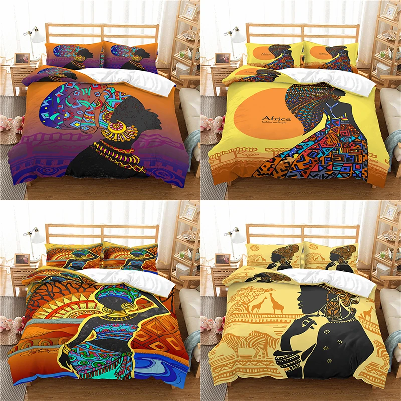 

Home Textile Luxury 3D Indians Print 2/3Pcs Comfortable Duvet Cover PillowCase Bedding Sets Queen and King EU/US/AU Size