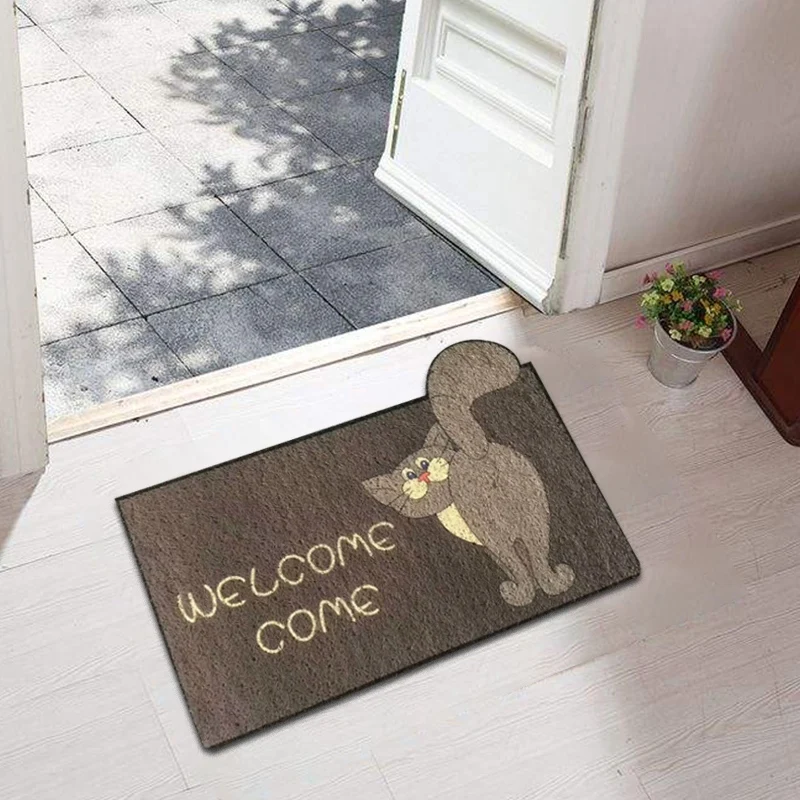

2PCS Cartoon Door Mats Dirt-Resistant Foot Mats Door Carpets Door Mats Household Door Mats