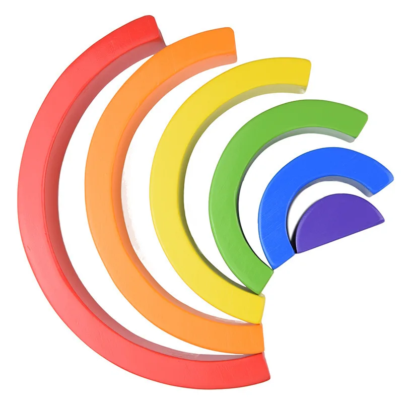 

Baby Wooden Toy Montessori Macaron Rainbow Building Blocks DIY Creative Stacking Balance Game Educational Toy For Children Gift