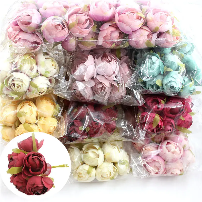 60 шт./лот высококачественный Шелковый Искусственный цветок Роза Камелия