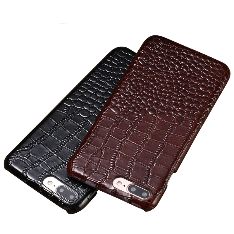 

Genuine Leather Phone Case For New iPhone 11 pro max 7 8plus Crocodile Texture Back Cover For Iphone 6 6S XR XS X 5 5S SE Cases