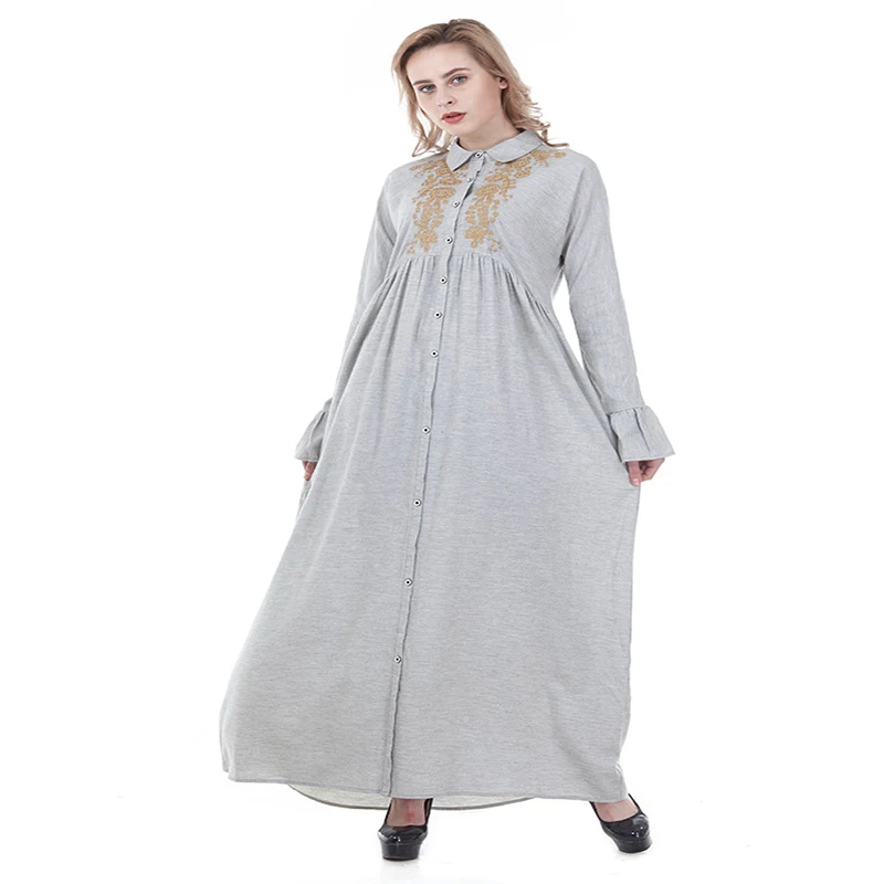 Мусульманское платье кардиган Abaya мусульманское с вышивкой в мусульманском и