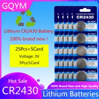 25pcs 3v lithium ion button battery cr2430 dl2430 br2430 ecr2430 kl2430 kcr2430 factory price wholesale