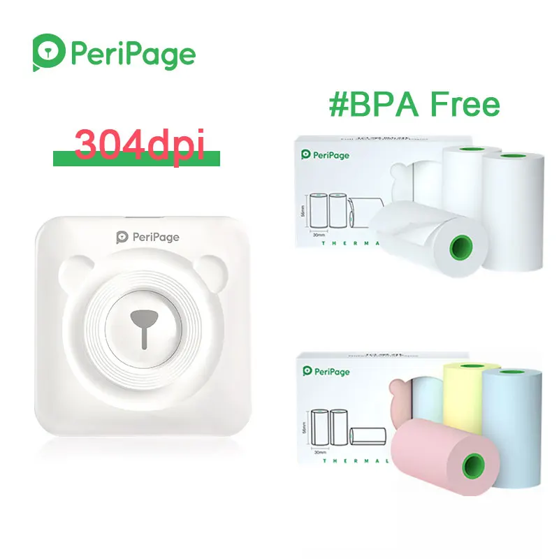 Price Peripage mini impressora térmica bluetooth, impressora fotográfica bonita de bolso a6 304dpi com etiqueta de papel oficial sem bpa