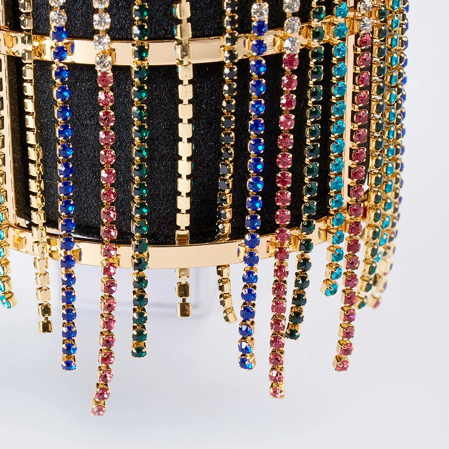 Цвет стразы вечерняя сумка клатч с кисточкой для женщин 2020 Корейская роскошная