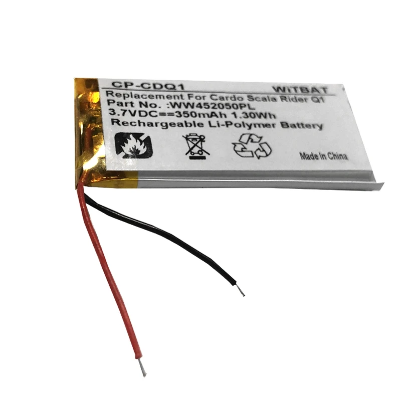 Литиевая батарея 3 7 в 320 мА/ч литий-полимерная для гарнитуры/наушников Cardo Q1 Q3 Scala