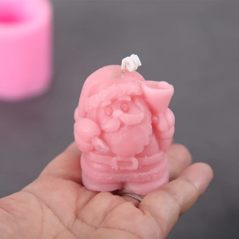 Рождественская силиконовая форма для свечей 3D Санта-Клауса мыло ручной работы
