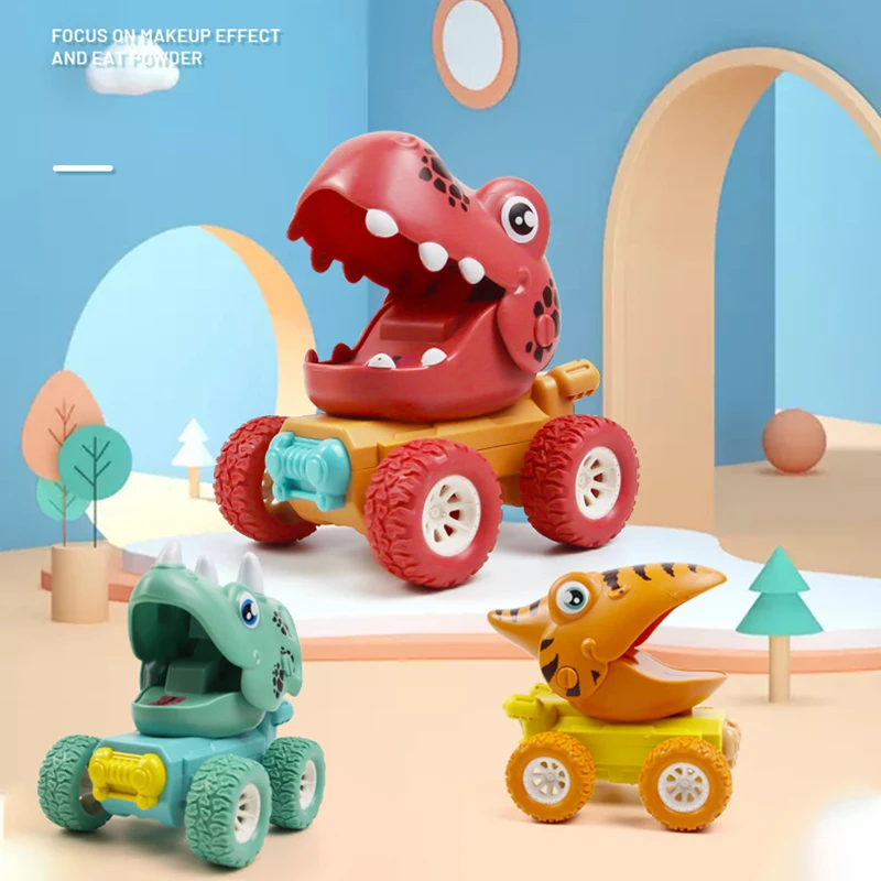 

3-7 Years Old Children's Cartoon Tortoise Toys Back To Power Small Dinosaur Pressing Sliding Inertia Car Wind Up Toys For Kids