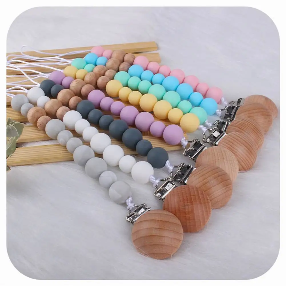 

27cm Newborn Feeding Pacifier Clip Holder Anti Drop Baby Pacifier Nipple Clip Silicone Chain Nipple Holder Baby Pacifier