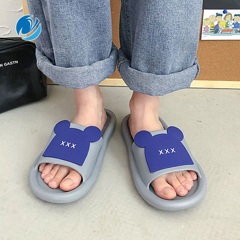 

Шлепанцы Mo Dou женские нескользящие, сланцы с мультяшным медведем, для дома и улицы, пляжа, сада, сланцы, Эва, летняя обувь