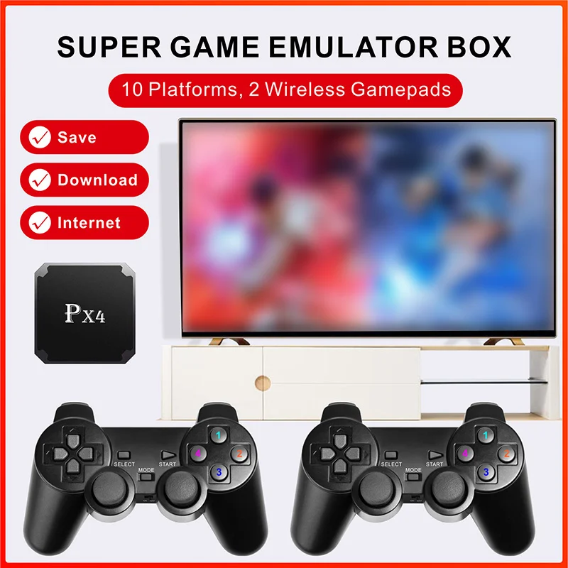 

Mini Px4 Game Box HD Video Game Console With 2.4G Wireless Handle Controllers TV Games Dual Players for PS1 for Playstation