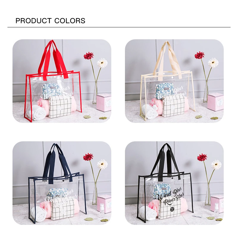Transparent Waterproof Storage Beach Bag Travel Duffle Swimming Diving Handle Bag Fitness Wet Dry Bathing Shower Shoulder Bag