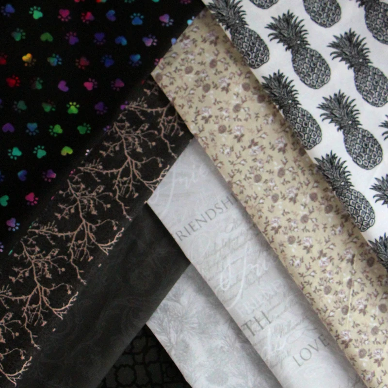 Ткань из хлопка и черного ананаса 45*110 см для шитья стеганые ткани рукоделия -