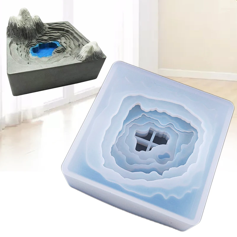 

DIY Resin Casting Mould Silicone Terraced Field Plant Pot Shape Ornament Mold