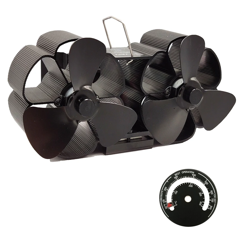 8 лопастей с подогревом вентилятор для печи вентиляторы камина дровяной двойной