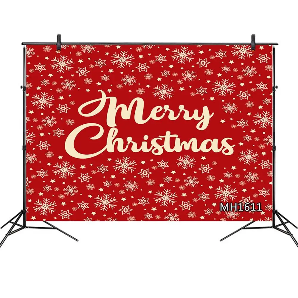 LB полиэстер и винил Веселый Рождество Снежинка красные фоны для фотостудии